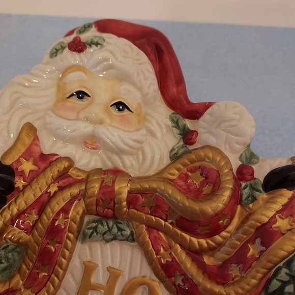 Fitz and Floyd Holiday Ho Ho Ho Santa Clause Canape Decor Plate - Picture 6 of 11